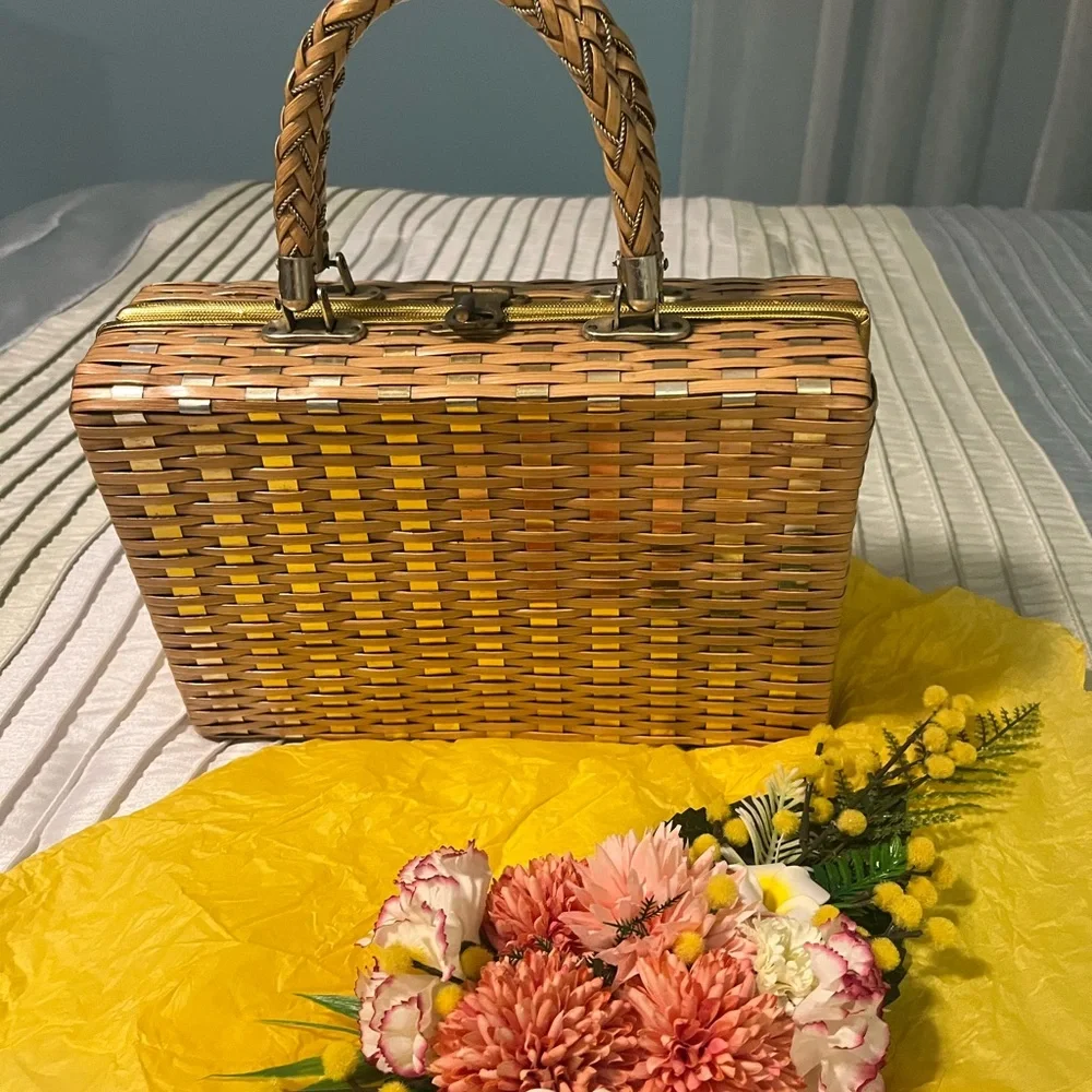 Vintage 1950’s Wicker Purse - Stylecraft Miami - Picture 7 of 10